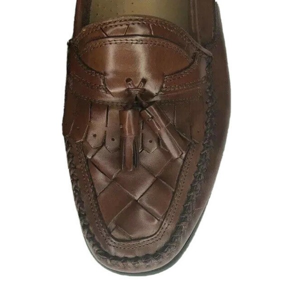 Mens GIORGIO BRUTINI Le Glove Loafers Brown Leather Kiltie Tassel Shoes Sz 8.5